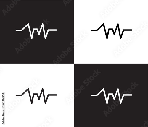 pulse line icon. Outline and filled pulse line icon from medical and healthcare collection. Thin line and Solid vectors isolated on black, white background. Editable pulse line symbol