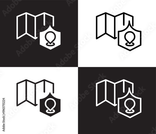 coverage area icon. Outline and filled coverage area icon from Insurance and Coverage collection. Thin line and Solid vectors isolated on black, white background. Editable coverage area symbol