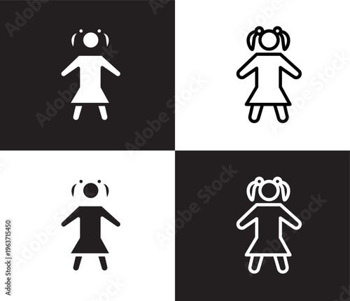 child icon. Outline and filled child icon from Insurance and Coverage collection. Thin line and Solid vectors isolated on black, white background. Editable child symbol