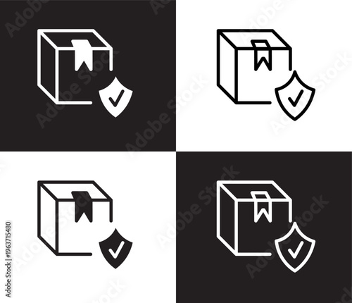 cargo insurance icon. Outline and filled cargo insurance icon from Insurance and Coverage collection. Thin line and Solid vectors isolated on black, white background. Editable cargo insurance symbol