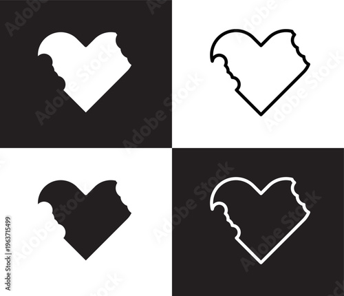 bite icon. Outline and filled bite icon from Insurance and Coverage collection. Thin line and Solid vectors isolated on black, white background. Editable bite symbol