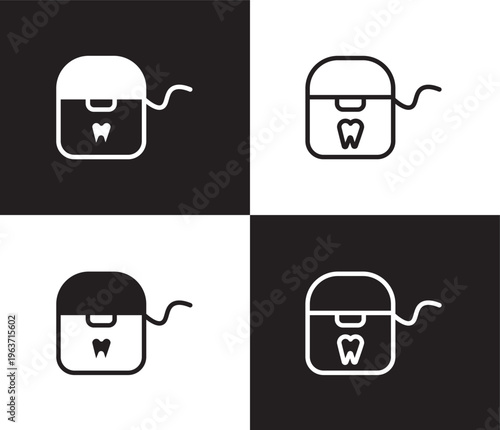 flossing icon. Outline and filled flossing icon from Hygiene and Sanitation collection. Thin line and Solid vectors isolated on black, white background. Editable flossing symbol