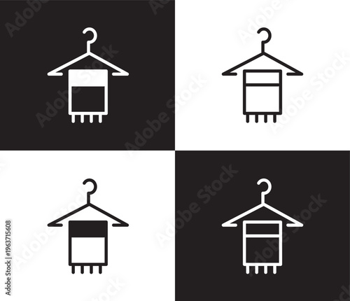 face towel icon. Outline and filled face towel icon from Hygiene and Sanitation collection. Thin line and Solid vectors isolated on black, white background. Editable face towel symbol