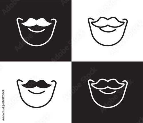 beardy icon. Outline and filled beardy icon from Hygiene and Sanitation collection. Thin line and Solid vectors isolated on black, white background. Editable beardy symbol