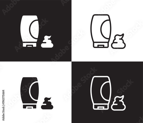 shaving gel icon. Outline and filled shaving gel icon from Hygiene and Sanitation collection. Thin line and Solid vectors isolated on black, white background. Editable shaving gel symbol