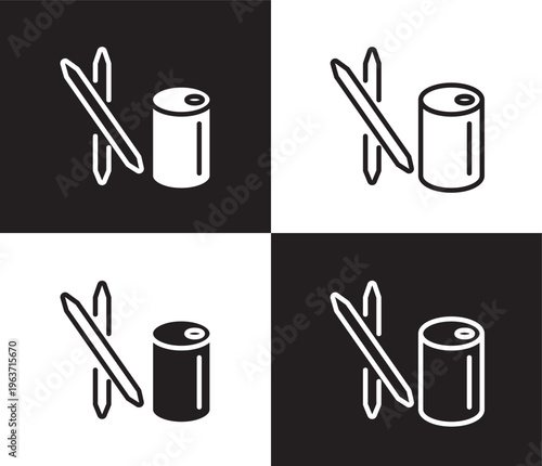 toothpick icon. Outline and filled toothpick icon from Hygiene and Sanitation collection. Thin line and Solid vectors isolated on black, white background. Editable toothpick symbol