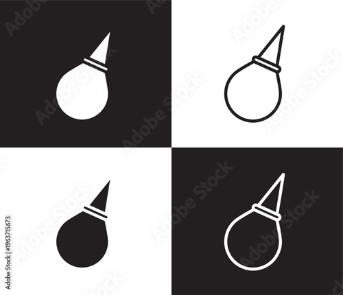 nasal aspirator icon. Outline and filled nasal aspirator icon from Hygiene and Sanitation collection. Thin line and Solid vectors isolated on black, white background. Editable nasal aspirator symbol