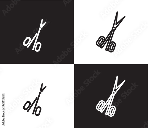 nail scissors icon. Outline and filled nail scissors icon from Hygiene and Sanitation collection. Thin line and Solid vectors isolated on black, white background. Editable nail scissors symbol
