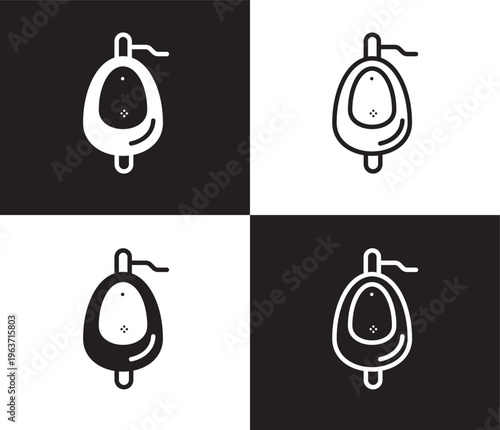 urinal icon. Outline and filled urinal icon from Hygiene and Sanitation collection. Thin line and Solid vectors isolated on black, white background. Editable urinal symbol