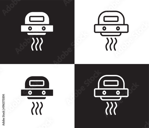 hand dryer icon. Outline and filled hand dryer icon from Hygiene and Sanitation collection. Thin line and Solid vectors isolated on black, white background. Editable hand dryer symbol