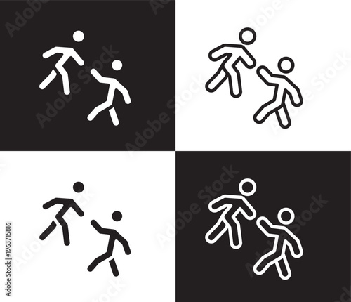 helping icon. Outline and filled helping icon from humans and behavior collection. Thin line and Solid vectors isolated on black, white background. Editable helping symbol
