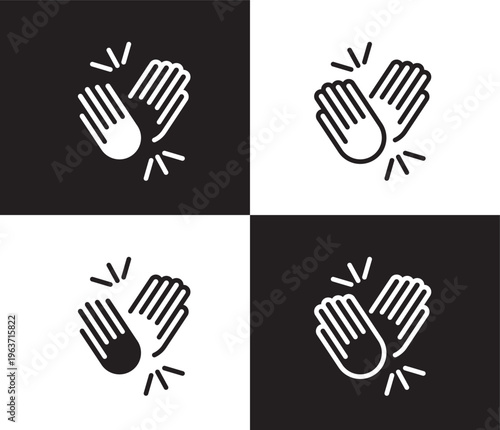 high five icon. Outline and filled high five icon from humans and behavior collection. Thin line and Solid vectors isolated on black, white background. Editable high five symbol