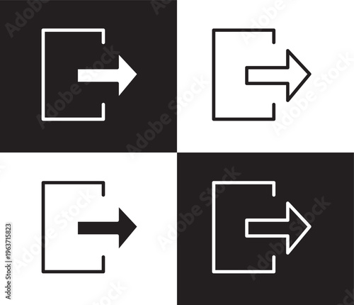 out icon. Outline and filled out icon from humans and behavior collection. Thin line and Solid vectors isolated on black, white background. Editable out symbol