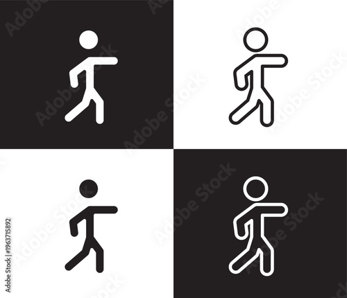 man pointing icon. Outline and filled man pointing icon from humans and behavior collection. Thin line and Solid vectors isolated on black, white background. Editable man pointing symbol