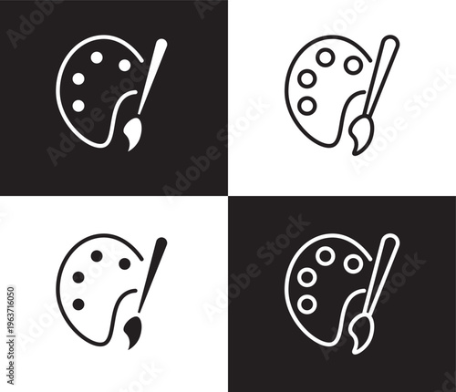 art icon. Outline and filled art icon from Human Resources collection. Thin line and Solid vectors isolated on black, white background. Editable art symbol