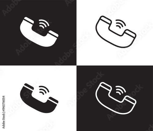 call icon. Outline and filled call icon from Human Resources collection. Thin line and Solid vectors isolated on black, white background. Editable call symbol