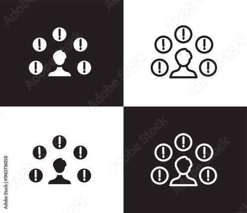 problems icon. Outline and filled problems icon from Human Resources collection. Thin line and Solid vectors isolated on black, white background. Editable problems symbol
