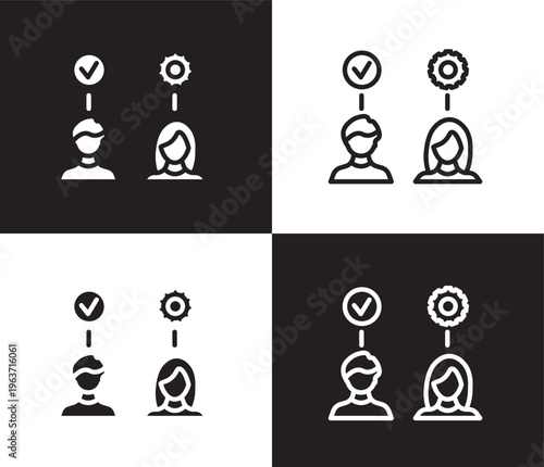 onboarding icon. Outline and filled onboarding icon from Human Resources collection. Thin line and Solid vectors isolated on black, white background. Editable onboarding symbol