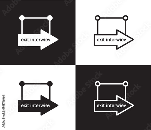 exit interview icon. Outline and filled exit interview icon from Human Resources collection. Thin line and Solid vectors isolated on black, white background. Editable exit interview symbol
