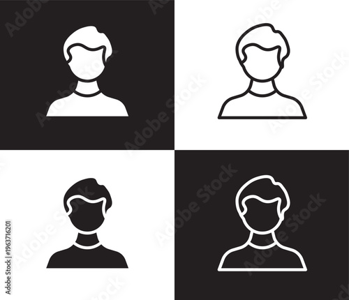 man icon. Outline and filled man icon from Human Resources collection. Thin line and Solid vectors isolated on black, white background. Editable man symbol