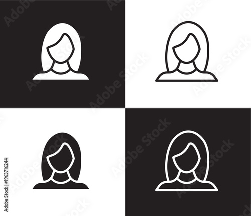 women icon. Outline and filled women icon from Human Resources collection. Thin line and Solid vectors isolated on black, white background. Editable women symbol
