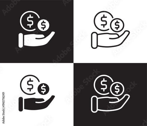 salary icon. Outline and filled salary icon from Human Resources collection. Thin line and Solid vectors isolated on black, white background. Editable salary symbol