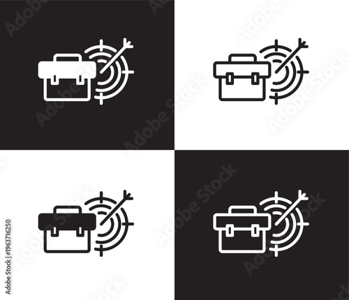 career icon. Outline and filled career icon from Human Resources collection. Thin line and Solid vectors isolated on black, white background. Editable career symbol