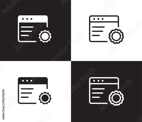 application icon. Outline and filled application icon from Human Resources collection. Thin line and Solid vectors isolated on black, white background. Editable application symbol