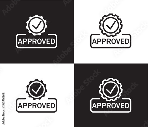 approved icon. Outline and filled approved icon from Human Resources collection. Thin line and Solid vectors isolated on black, white background. Editable approved symbol