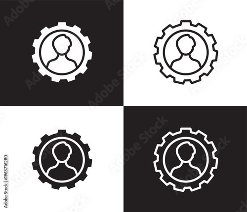 skills icon. Outline and filled skills icon from Human Resources collection. Thin line and Solid vectors isolated on black, white background. Editable skills symbol