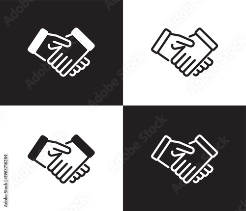 hired icon. Outline and filled hired icon from Human Resources collection. Thin line and Solid vectors isolated on black, white background. Editable hired symbol