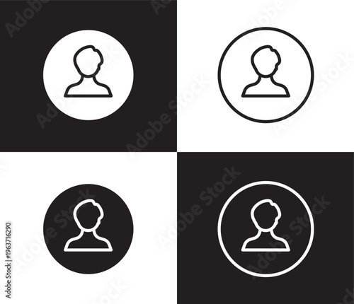 profiles icon. Outline and filled profiles icon from Human Resources collection. Thin line and Solid vectors isolated on black, white background. Editable profiles symbol