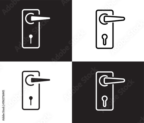 doorknob icon. Outline and filled doorknob icon from hotel and restaurant collection. Thin line and Solid vectors isolated on black, white background. Editable doorknob symbol