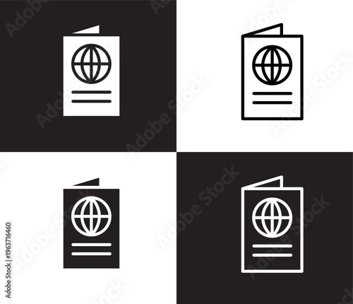 passport icon. Outline and filled passport icon from hotel and restaurant collection. Thin line and Solid vectors isolated on black, white background. Editable passport symbol