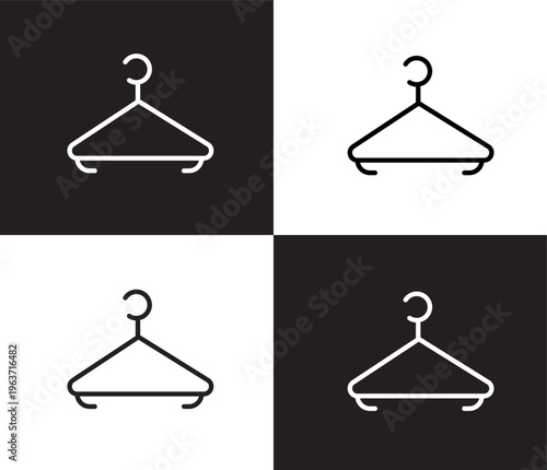 hanger icon. Outline and filled hanger icon from hotel and restaurant collection. Thin line and Solid vectors isolated on black, white background. Editable hanger symbol