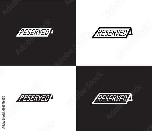 reserved icon. Outline and filled reserved icon from hotel and restaurant collection. Thin line and Solid vectors isolated on black, white background. Editable reserved symbol