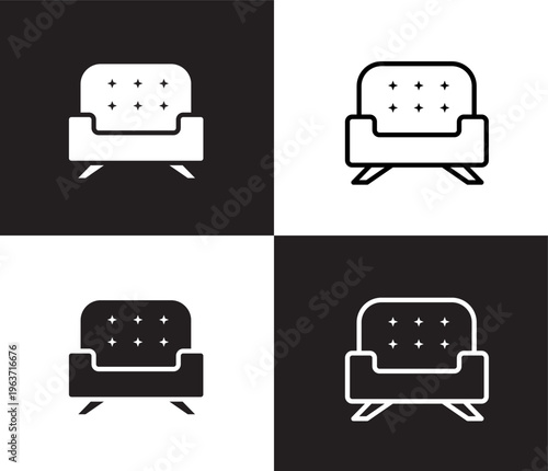 lounge icon. Outline and filled lounge icon from hotel and restaurant collection. Thin line and Solid vectors isolated on black, white background. Editable lounge symbol