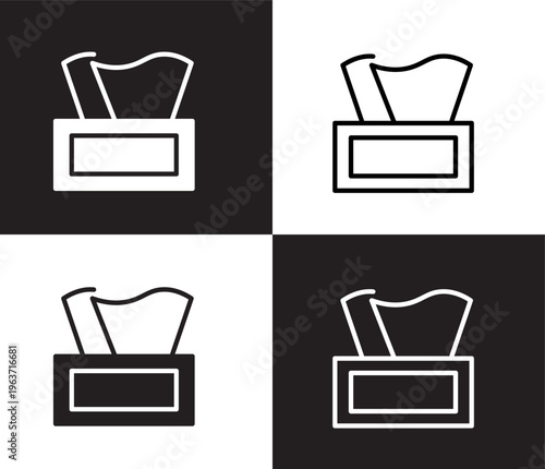 napkins icon. Outline and filled napkins icon from hotel and restaurant collection. Thin line and Solid vectors isolated on black, white background. Editable napkins symbol