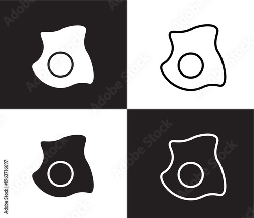 fried egg icon. Outline and filled fried egg icon from hotel and restaurant collection. Thin line and Solid vectors isolated on black, white background. Editable fried egg symbol
