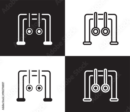 rings icon. Outline and filled rings icon from health and medical collection. Thin line and Solid vectors isolated on black, white background. Editable rings symbol