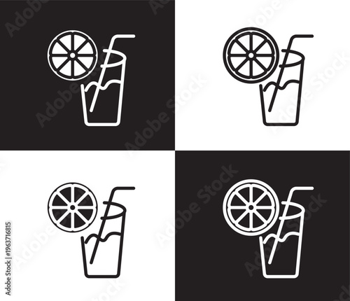 orange juice icon. Outline and filled orange juice icon from health and medical collection. Thin line and Solid vectors isolated on black, white background. Editable orange juice symbol