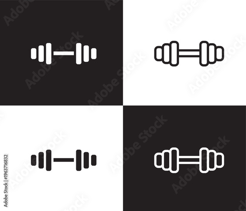 gym icon. Outline and filled gym icon from health and medical collection. Thin line and Solid vectors isolated on black, white background. Editable gym symbol