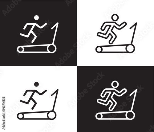 treadmill icon. Outline and filled treadmill icon from health and medical collection. Thin line and Solid vectors isolated on black, white background. Editable treadmill symbol