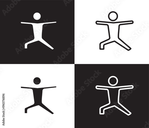 exercise icon. Outline and filled exercise icon from health and medical collection. Thin line and Solid vectors isolated on black, white background. Editable exercise symbol