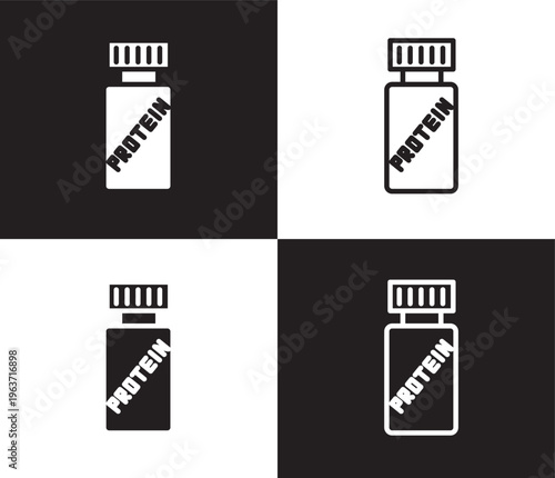 proteins icon. Outline and filled proteins icon from health and medical collection. Thin line and Solid vectors isolated on black, white background. Editable proteins symbol