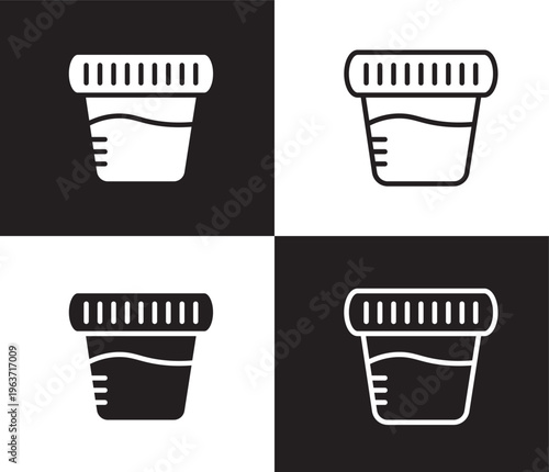 urine icon. Outline and filled urine icon from health and medical collection. Thin line and Solid vectors isolated on black, white background. Editable urine symbol