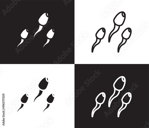 sperm icon. Outline and filled sperm icon from health and medical collection. Thin line and Solid vectors isolated on black, white background. Editable sperm symbol