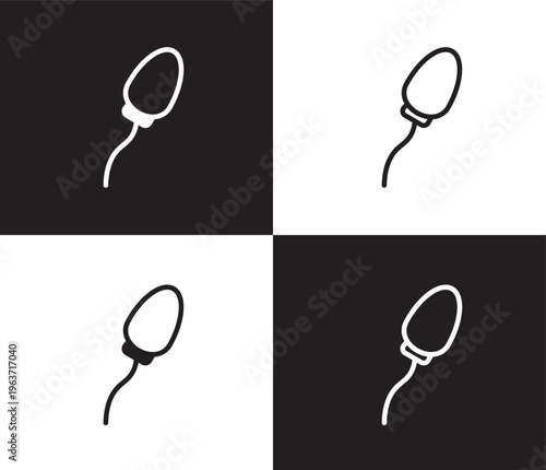 spermatozoon icon. Outline and filled spermatozoon icon from health and medical collection. Thin line and Solid vectors isolated on black, white background. Editable spermatozoon symbol