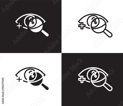 ophthalmology icon. Outline and filled ophthalmology icon from health and medical collection. Thin line and Solid vectors isolated on black, white background. Editable ophthalmology symbol