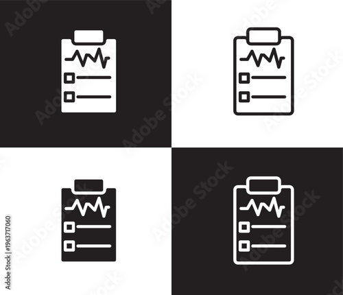 medical result icon. Outline and filled medical result icon from health and medical collection. Thin line and Solid vectors isolated on black, white background. Editable medical result symbol